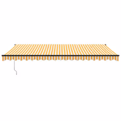 vidaXL Retractable Awning Canopy Yellow and White 5x3 m Fabric and Aluminium