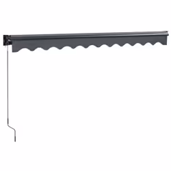 vidaXL Retractable Awning Canopy Anthracite 3.5x2.5 m Fabric and Aluminium - Additional view 7