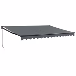 vidaXL Retractable Awning Patio Awning Anthracite 4x3 m Fabric and Aluminium