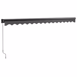 vidaXL Retractable Awning Patio Awning Anthracite 4x3 m Fabric and Aluminium - Additional view 6