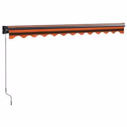 vidaXL Retractable Awning Orange and Brown 3.5x2.5 m Fabric and Aluminium - Additional view 5