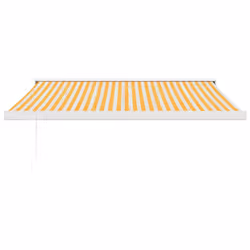 vidaXL Retractable Awning Canopy Yellow and White 3x2.5 m Fabric and Aluminium
