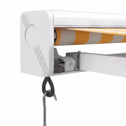 vidaXL Retractable Awning Canopy Yellow and White 3x2.5 m Fabric and Aluminium - Additional view 6