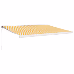 vidaXL Retractable Awning Canopy Yellow and White 4x3 m Fabric and Aluminium