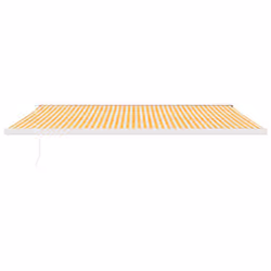 vidaXL Retractable Awning Canopy Yellow and White 5x3 m Fabric and Aluminium