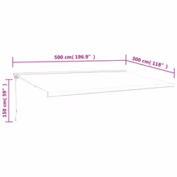vidaXL Retractable Awning Canopy Yellow and White 5x3 m Fabric and Aluminium - Additional view 8