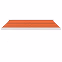 vidaXL Manual Cassette Awning Retractable Window Canopy Shade Patio Awning - orange and brown, 350 x 250 cm - Additional view 2