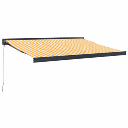 vidaXL Retractable Awning Canopy Yellow and White 3x2.5 m Fabric and Aluminium