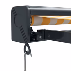 vidaXL Retractable Awning Yellow and White 3.5x2.5 m Fabric and Aluminium - Additional view 6
