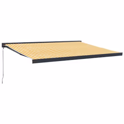 vidaXL Retractable Awning Canopy Yellow and White 4.5x3 m Fabric and Aluminium