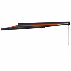vidaXL Retractable Awning Canopy Orange and Brown 3x2.5 m Fabric and Aluminium