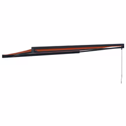 vidaXL Retractable Awning Canopy Orange and Brown 4x3 m Fabric and Aluminium - Additional view 5