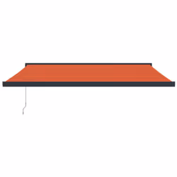 vidaXL Retractable Awning Canopy Orange and Brown 4.5x3 m Fabric and Aluminium - Additional view 5