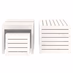 vidaXL Garden Box Set Storage Table and Boxes Deck Box 4 Piece Solid Wood Pine - white - Additional view 5