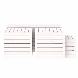 vidaXL Garden Box Set Storage Table and Boxes Deck Box 4 Piece Solid Wood Pine - white - Additional view 6