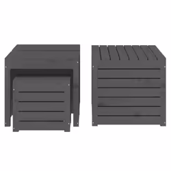 vidaXL Garden Box Set Storage Table and Boxes Deck Box 4 Piece Solid Wood Pine - grey - Additional view 5