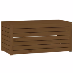 vidaXL Garden Box Set Storage Table and Boxes Deck Box 4 Piece Solid Wood Pine - honey brown - Additional view 9