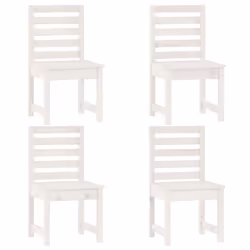 vidaXL Garden Dining Set Patio Table and Chair 5 Piece White Solid Wood Pine - Additional view 5