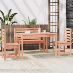 vidaXL Garden Dining Set Outdoor Table and Chair Set 4 Piece Solid Wood Pine - natural douglas