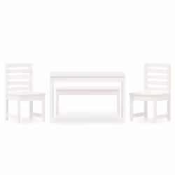 vidaXL Garden Dining Set Outdoor Table and Chair Set 4 Piece Solid Wood Pine - white pine
