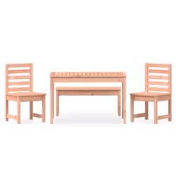 vidaXL Garden Dining Set Outdoor Table and Chair Set 4 Piece Solid Wood Pine - natural douglas