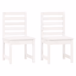 vidaXL Garden Dining Set Patio Table and Chair 7 Piece White Solid Wood Pine - Additional view 5