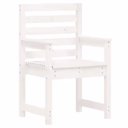 vidaXL Garden Dining Set Patio Table and Chair 7 Piece White Solid Wood Pine - Additional view 6