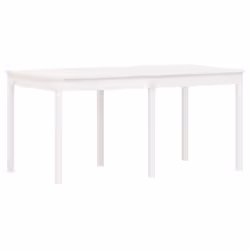 vidaXL Garden Dining Set Patio Table and Chair 7 Piece White Solid Wood Pine - Additional view 7
