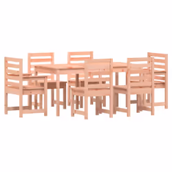 vidaXL Garden Dining Set Patio Dining Table and Chair 7 Piece Solid Wood Pine - natural douglas - Additional view 4