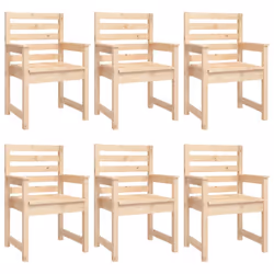 vidaXL Garden Dining Set Outdoor Table and Chair Set 7 Piece Solid Wood Pine - natural pine - Additional view 5