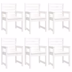 vidaXL Garden Dining Set Outdoor Table and Chair Set 7 Piece Solid Wood Pine - white pine - Additional view 5