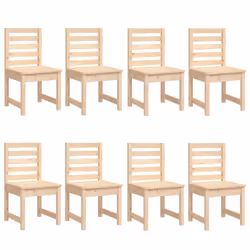 vidaXL Garden Dining Set Outdoor Table and Chair 11 Piece Solid Wood Pine - natural pine - Additional view 5