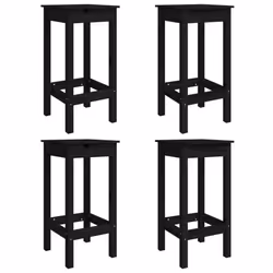 vidaXL Garden Bar Set Wooden Table and Chairs Pub Set 5 Piece Solid Wood Pine - black - Additional view 5