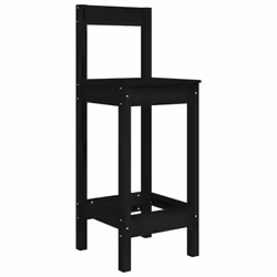vidaXL Garden Bar Set Wooden Table and Chairs Pub Set 3 Piece Solid Wood Pine - black - Additional view 5