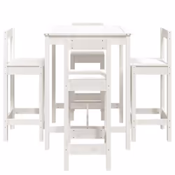 vidaXL Garden Bar Set Wooden Table and Chairs Pub Set 5 Piece Solid Wood Pine - white - Additional view 4