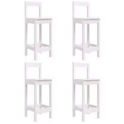 vidaXL Garden Bar Set Wooden Table and Chairs Pub Set 5 Piece Solid Wood Pine - white - Additional view 5