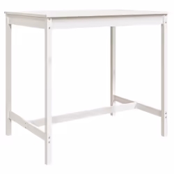 vidaXL Garden Bar Set Wooden Table and Chairs Pub Set 5 Piece Solid Wood Pine - white - Additional view 7