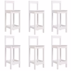 vidaXL Garden Bar Set Wooden Table and Chairs Pub Set 7 Piece Solid Wood Pine - white - Additional view 5