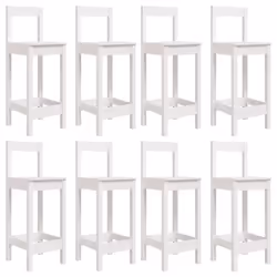 vidaXL Garden Bar Set Wooden Table and Chairs Pub Set 9 Piece Solid Wood Pine - white - Additional view 5