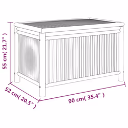 vidaXL Garden Storage Box Outdoor Cushion Tool Chest Pillow Blanket Box Bamboo - 90 x 52 x 55 cm - Additional view 7