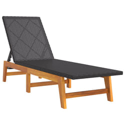 VidaXL 319726 outdoor chair Lounge Padded seat Acacia wood, Polyrattan, Steel Black, Brown