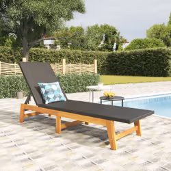 VidaXL 319726 outdoor chair Lounge Padded seat Acacia wood, Polyrattan, Steel Black, Brown