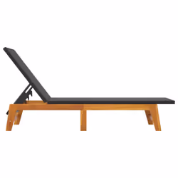 VidaXL 319726 outdoor chair Lounge Padded seat Acacia wood, Polyrattan, Steel Black, Brown - Additional view 5