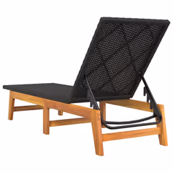 VidaXL 319726 outdoor chair Lounge Padded seat Acacia wood, Polyrattan, Steel Black, Brown - Additional view 7