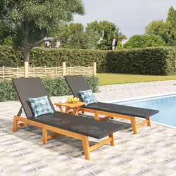 VidaXL 319728 outdoor chair Lounge Acacia wood, Polyrattan, Steel Black, Brown - Additional view 2