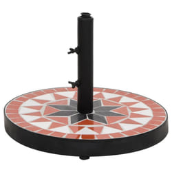 vidaXL Parasol Base 12 kg Outdoor Patio Umbrella Holder Garden Parasol Holder - terracotta and white, round