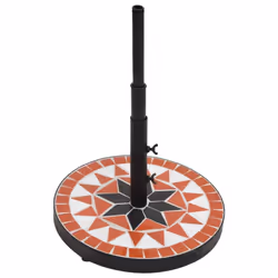 vidaXL Parasol Base 12 kg Outdoor Patio Umbrella Holder Garden Parasol Holder - terracotta and white, round