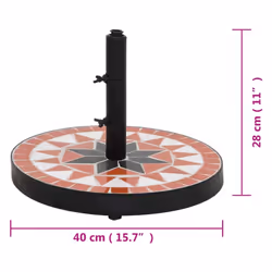 vidaXL Parasol Base 12 kg Outdoor Patio Umbrella Holder Garden Parasol Holder - terracotta and white, round - Additional view 6