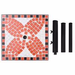 vidaXL Parasol Base 12 kg Outdoor Patio Umbrella Holder Garden Parasol Holder - terracotta and white, square - Additional view 4