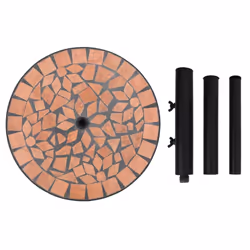 vidaXL Parasol Base 12 kg Outdoor Patio Umbrella Holder Garden Parasol Holder - terracotta, round - Additional view 4